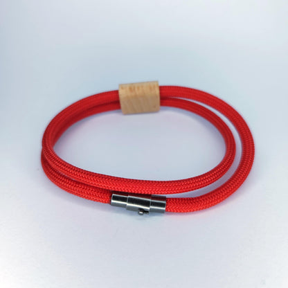 Archery Paracord Bracelet: Engraved Wood Target, Magnetic Clasp