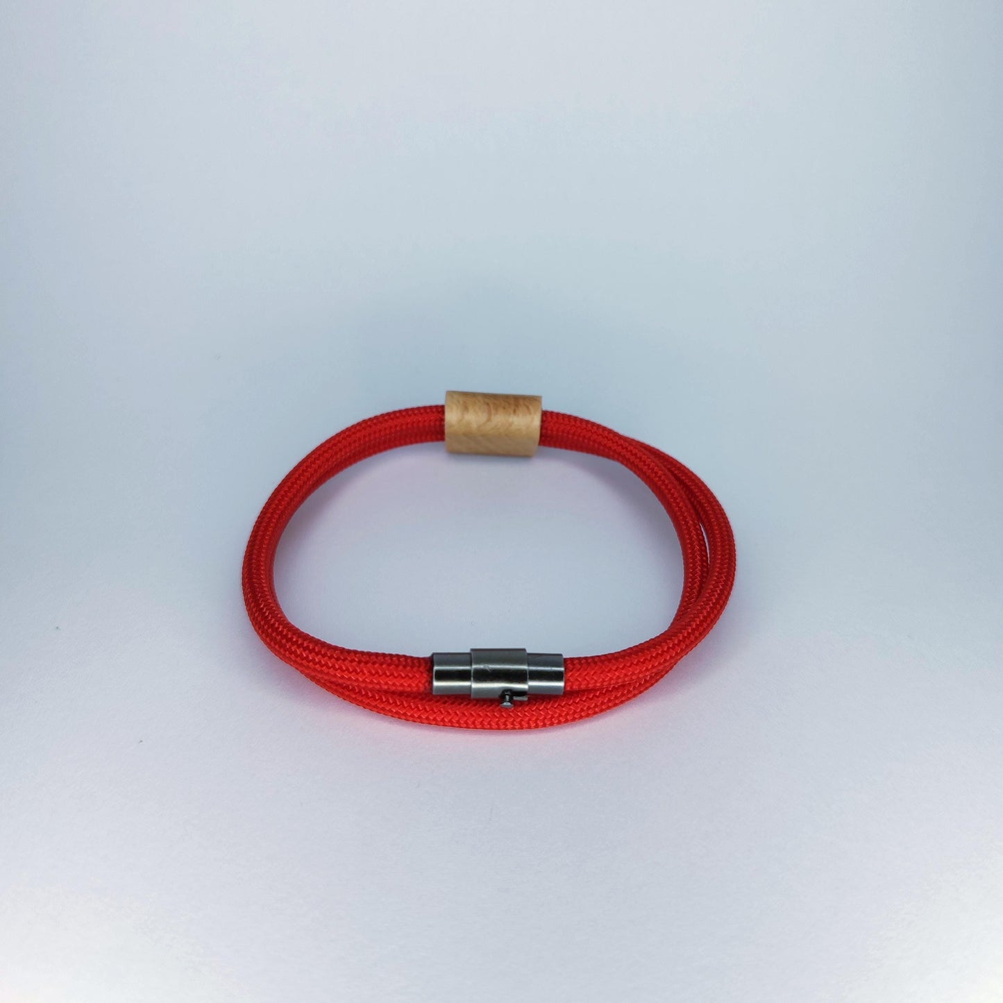 Archery Paracord Bracelet: Wooden Bow Charm, Magnetic Clasp, Outdoor Accessory